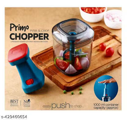 Culinary Crafts 1000ml 6 Blade Hand Food Chopper | Stainless Steel | Quick Vegetable & Fruit Cutter